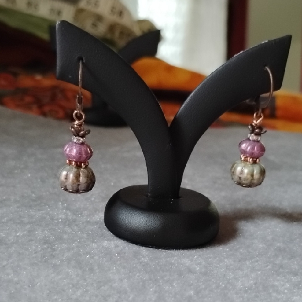 🎃Hand Crafted Pumpkin Beaded Earrings🎃